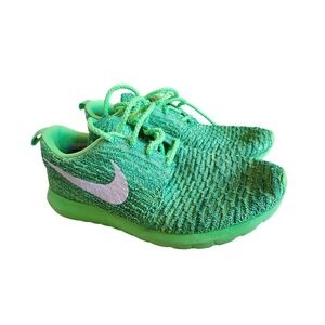 Nike Roshe Flyknit Voltage Green White, Womens Size 8 -RARE- 843386-301
